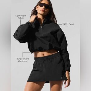 ALO Cropped 1/4 Zip Alumni Pullover S